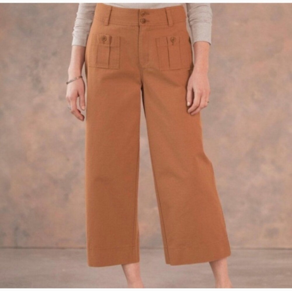 Sundance Rust-Copper Cropped Wide-Leg Pants - Picture 3 of 10